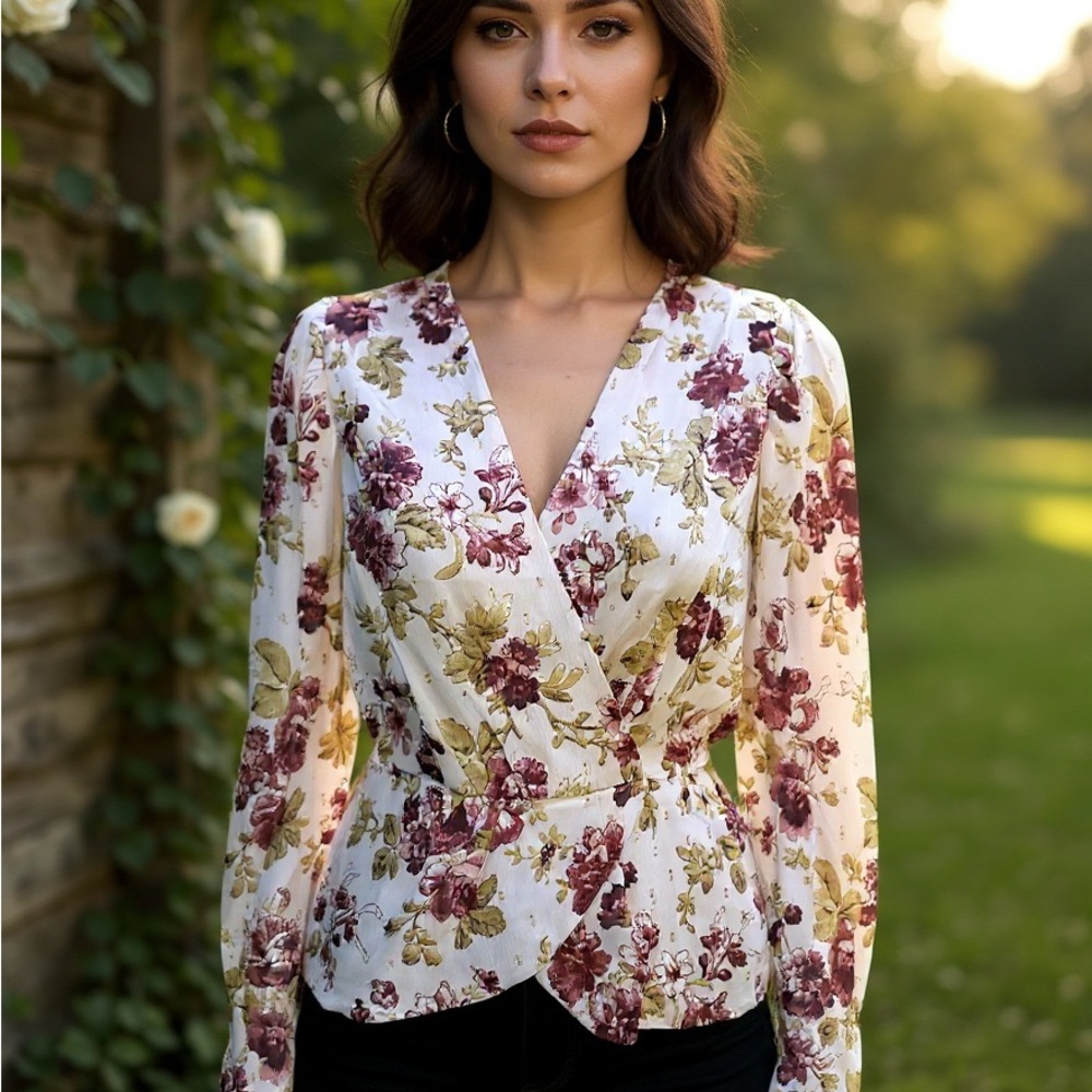 🌺NWT🌺 Express Pink and Gold Floral Top